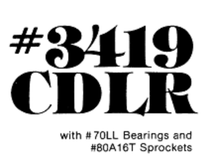 3419 CDLR With Bearings and Sprocket